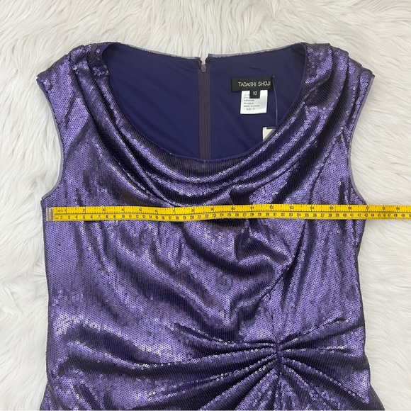 NWT!! Tadashi Shoji Ash Purple Sequin Sleeveless Elegant Shirt Top Peplum Back - Picture 8 of 11